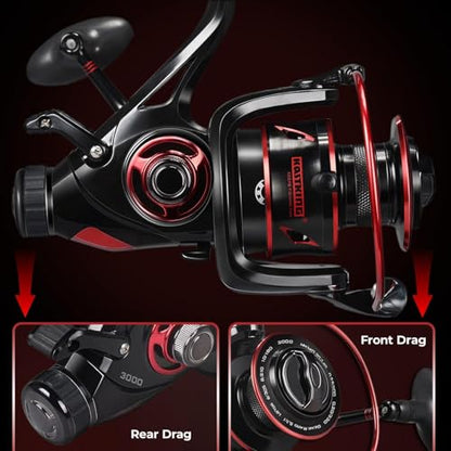 KastKing Sharky Baitfeeder III Spinning Reel 10+1 Shielded Stainless Steel BB - Carbon Fiber Drag for Live Liner Bait Fishing Action - style: 3000