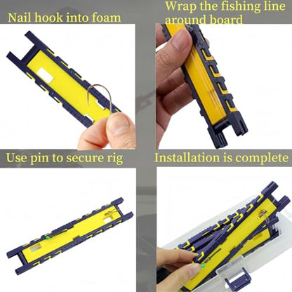 5PCS Fishing Hook Holder Fishing Leader Line Board for Storing Fishing Line Rigs Foam Board Organizer with Tackle Box