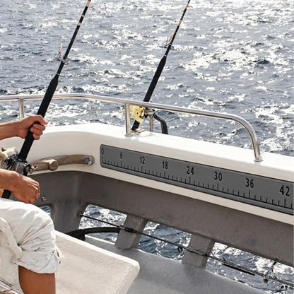 HZshark EVA Foam Fish Measuring Board, Fish Ruler with 3M Self-Adhesive Backing,48" Fishing Tape Measure for Boats Sailboats Yachts Kayaks - color: Dark Grey, size: 4.5"*48"
