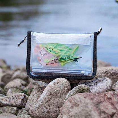 Fishing Lure Organizer, Bait Storage Bag, 10 Page Clear PVC Binder, Durable Tackle Holder with Waterproof Cover, Portable Gear for Lake River Pond Beach Fishing Storage and Transport