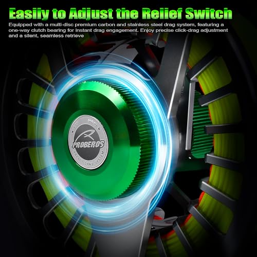 Fly Fishing Reel Fly Reels - Large Arbor CNC-Machined Aluminum Alloy Body Light Weight 5/7, 7/9, 9/10 wt (Black, Green, Silver/Blue, Gray-Green, Silver-Blue,Gunmetal,Ice Blue,Sapphire Blue) - size: 9/10wt