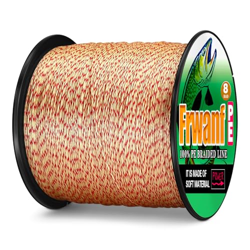 Braided Fishing Line 8 Strands of Super Strong PE Fishing line Extreme Power Fishing Braided line is Used for Saltwater and Freshwater Fishing - color: Red and Yellow, size: 6LB 0.10MM-109Yds
