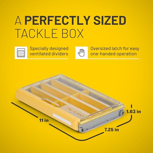 Plano EDGE Flex 3600 Tackle Storage, Includes 38 Flex Dividers, Gray and Yellow, Customizable Waterproof Tackle Box Organization, Rustrictor Rust-Resistant Technology - style: 3600 Flex