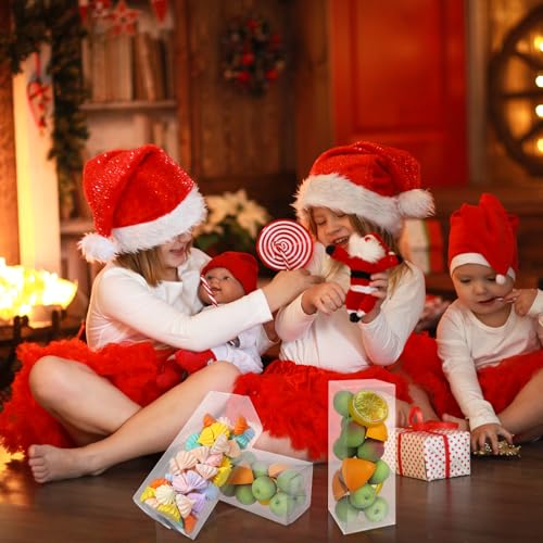 100 PCS Clear PET Plastic Storage Boxes Transparent Present Box Empty Containers Rectangle Cube Candy Chocolate Cookies Treat Case for Christmas,Wedding,Party,Baby Shower (100, 2.5x2.5x7 Inch) - size: 2.5x2.5x7 Inch