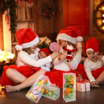 100 PCS Clear PET Plastic Storage Boxes Transparent Present Box Empty Containers Rectangle Cube Candy Chocolate Cookies Treat Case for Christmas,Wedding,Party,Baby Shower (100, 2.5x2.5x7 Inch) - size: 2.5x2.5x7 Inch