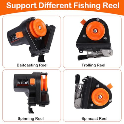 Fishing Line Counter 0-999M for Spooling & Trolling, Fishing Line Spooler, Portable Depth Gauge with Easy-Read Display, Essential Tackle, Fishing Ruler