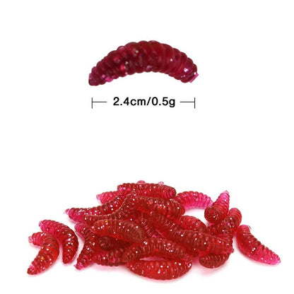 100pcs Fresh Water Fishing Bait, Soft Plastic Worms Lures, Bass Fishing Worms Lures Soft Baits