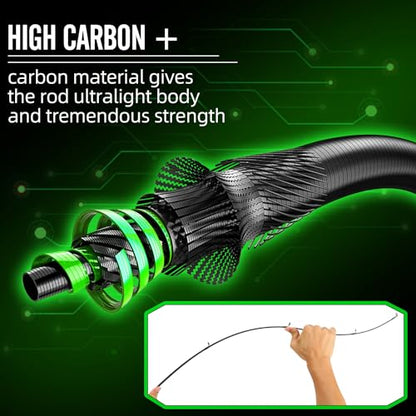 Sougayilang Berdea L Fishing Rod, 2-Piece IM6 Carbon Fiber Strong Casting & Spinning Rods for Bass, Trout, Walleye, Catfish - color: Spinning, size: 6'6" Medium- Fast- 2piece