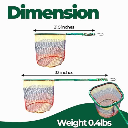 DaddyGoFish Kids Fishing Net - Extendable Telescopic Landing Net for Boy Girl Children Catching Small Fish Crab Shrimp Minnow Dragonfly Beach Pier Lake River Ocean - color: Style 3 (Green)