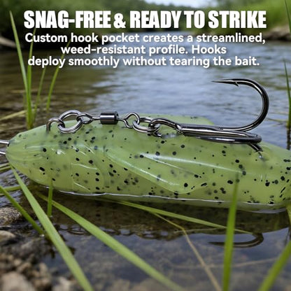 Soft Glide Bait for Bass Fishing, Pre-Rigged Swimbait Fishing Lures for Freshwater, Bait-Sized Jointless Soft Bait Slow Sinking Silicone Swim Bait, Big Bass Lures & Musky Lures(3-Pack) - size: 120mm