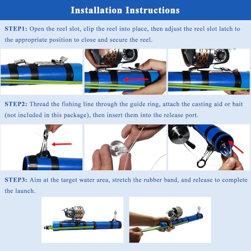 SUFFUSE Fishing Rod, Portable Catapult Lure Fishing Tools, Saltwater and Freshwater Great Gear for Traveling - color: Package B
