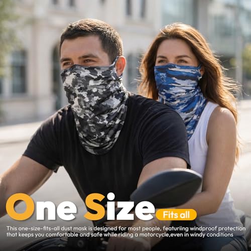 HONGTEYA 6 Pack Summer Neck Gaiter, UV Protection Cooling Face Mask Breathable Bandana Head Scarf Face Cover for Men Women - color: Multicolor2