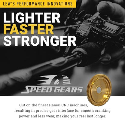 Lew's Speed Spin CRX Spinning Fishing Reel, 8+1 Bearings, Graphite Frame and Sideplate, Solid Brass Speed Gears, Speed Lube, Multi-Disc Drag - size: 100