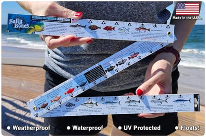 Salty Bones Florida Saltwater Lawstick - Double-Sided 36" Folding Fishing Ruler with Florida's Atlantic and Gulf Guidelines - Made in the USA - Updated for 2026