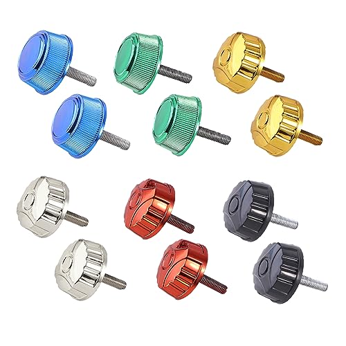 Pokinge 6 Pair Fishing Reel Handle Screw Caps Replacement Fishing Spinning Reels Screw Nut Colorful Power Handle Grip Fishing Tackle Accessories(Colourful)