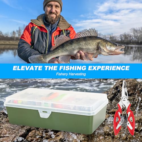 TCMBY 236Pcs Fishing Lures Tackle Box with Tackle Included, Crankbaits, Spoon, Hooks, Weights & Accessories, Casting Fishing Gear for Bass, Trout