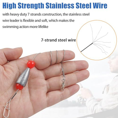Carolina Rig Bass Fishing Ready Tied Fishing Leaders with Bullet Sinkers Weights Pre Rigged Catfish Carolina Rigs 3/8oz 1/2oz 3/4oz - style: 3/4oz-5pcs