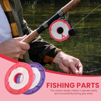 10PCS Silicone Fishing Line Storage Holders Fishing Line Storage Fishing Snell Leader Rigs Gear Spools Line Keeper Circular Winding Plates (Colorful)