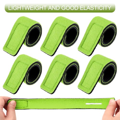 Sumind 12 Pcs Fishing Rod Straps Ties, Fishing Pole Belts Stretchy Straps, Elastic Tackle Ties Cable Holders Fit for Casting Rods, Spinning and Fly - color: Green