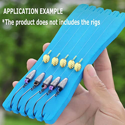 10-20 pcs Fishing Line Storage Fishing Leader Line Holder Foam Boards +50 pcs Pins Fishing Wire Winding Board Snelled Hook Keeper
