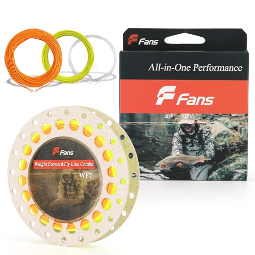 8Fans Fly Fishing Line Combo,Weight Forward Floating Line with Two Welded Loops, Backing Line,Tapered Leader,WF2,WF3,WF4,WF5,WF6,WF7,WF8 - size: WF-8F