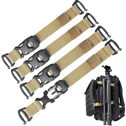 Molle Tactical Backpack Straps 24" Adjustable, Rush Tier System Molle Accessories for Military Assault Backpack Army Rucksack Attachment Nylon Compression Tie Down Strap for Tripod Gear, Sleeping Bag - color: Khaki 4packs, style: Style B
