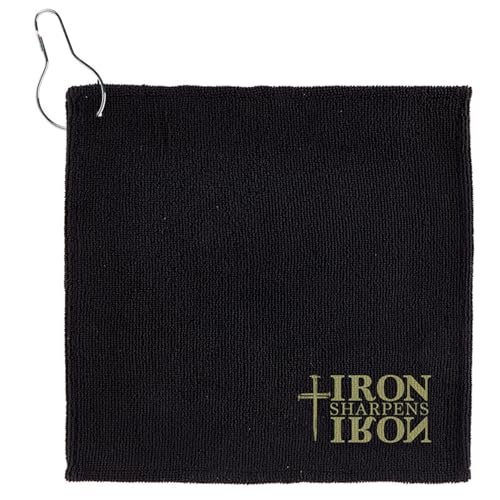 Living Grace Microfiber Towel Set - 12" Square Towels for Fishing Gym Golf Football, 6-Count, Iron Sharpens Iron - color: Iron Sharpens Iron