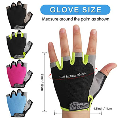 Xtinmee 4 Pairs UV Protection Fishing Gloves Half Finger Sun Rowing Gloves for Women Men Outdoor Kayaking Hiking Paddling Driving Canoeing Sailing, 4 Styles, XL