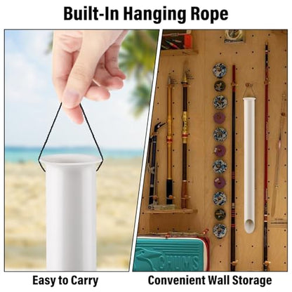 Dr.Fish PVC Sand Spike Surf Fishing Rod Holder, 27" Beach Fishing Surf Casting Rod Holder Portable Rod Stand for Beaches, Riverbanks and Sandy Shores