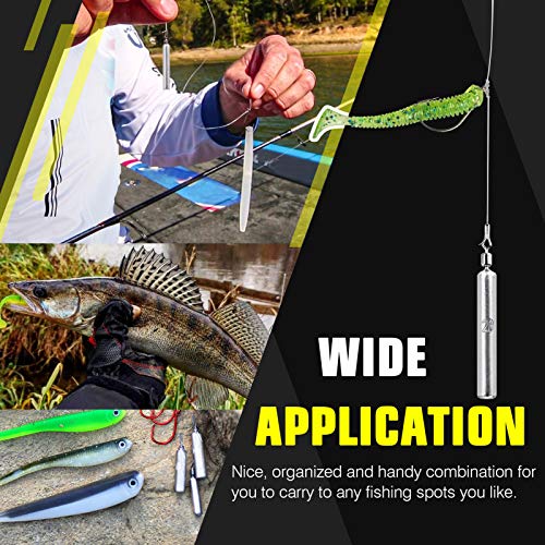 AMYSPORTS Drop Shot Weights Fishing Lead Drop Saltwater Fishing Weight Freshwater Drift Sinker Fishing Weight Bass Rig Cylinder Removable Catfishing - size: Size4 (3/8oz.) 25 pcs