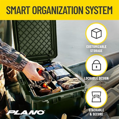Plano GoNow Field Box, Waterproof Fishing Gear Storage, Outdoor Utility Container with Tray & Dividers for Tackle, Tools & Boat Use, Small, Olive Drab - color: Olive Drab - SM, style: Utility Box