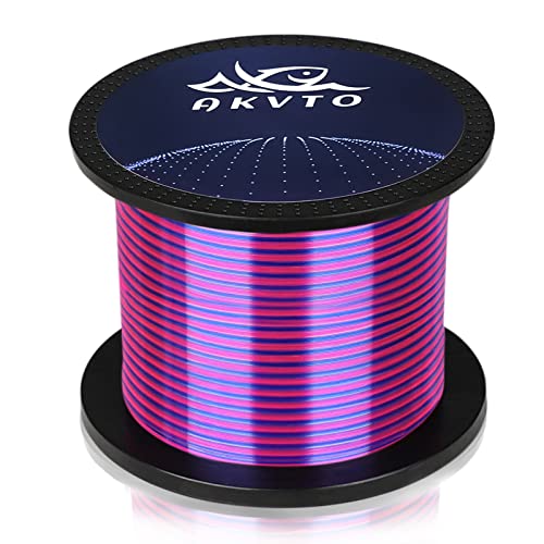 Colored Monofilament Fishing Line, Red Blue Two-Tone, 300/500/1000yds, 10-35lb Test, High Contrast Bite Detection, Abrasion Resistant Low Memory for Freshwater Saltwater - size: 0.35MM/18LB/1000YDS