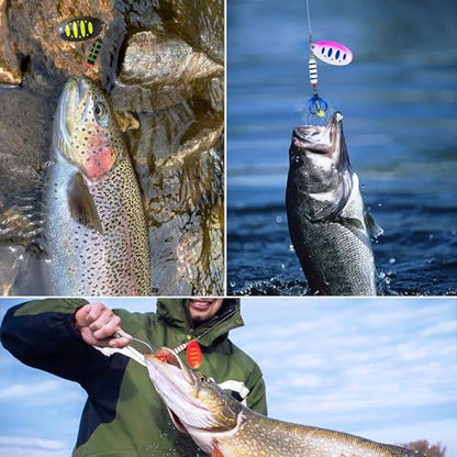Fishing Lures for Saltwater/Freshwater, Metal Trout Lures for Bass Walleye Pike, 5g Fishing Spoon with Single Hook - color: SB02
