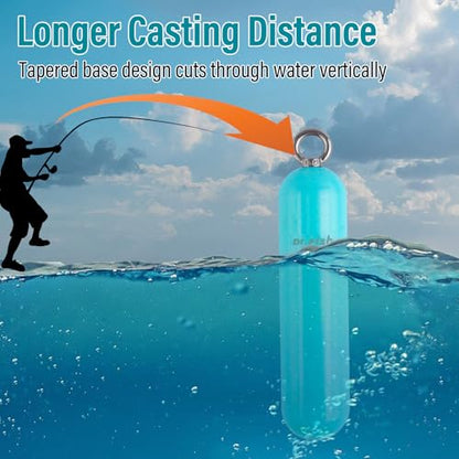 Dr.Fish Lead Free Fishing Weights, 200g-1000g Heavy Sinkers Eco-Friendly Cylindrical Deep Drop Weights Steel Sinkers for Saltwater Grouper, Drum, Pompano Bottom Fishing - size: 300g/10oz-5pcs