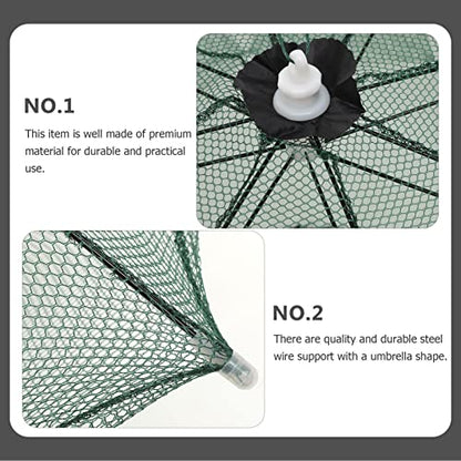 Fishing Net Portable and Foldable Umbrella Fishing Bait Net - Easy to Use Fishing Tool for Crayfish,Shrimp,Crab, Catfish - color: 8 Holes