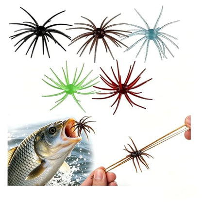 Tentacle Fishing Lure,Dice Bait Soft Plastic Swim Bait,Sea Urchin Lure,for Drop Shot,Weird Fishing Rig,Trout Sea Bass Mandarin Fish Catfish Slow Sinking Soft Lure 2.36 in,3.9 in and 4.3 in. - size: 5PC-4.3"