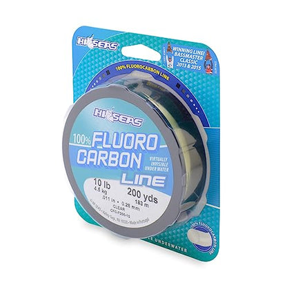 Hi-Seas 100% Fluorocarbon Fishing Line Clear - Strong & Tough Fishing Leader Line, Sinks Faster Than Monofilament Fishing Line. Available in 6lb, 8lb, 10lb, 12lb, 15lb, 20lb, 25lb Test - style: 10 Pound Test, 200 Yard