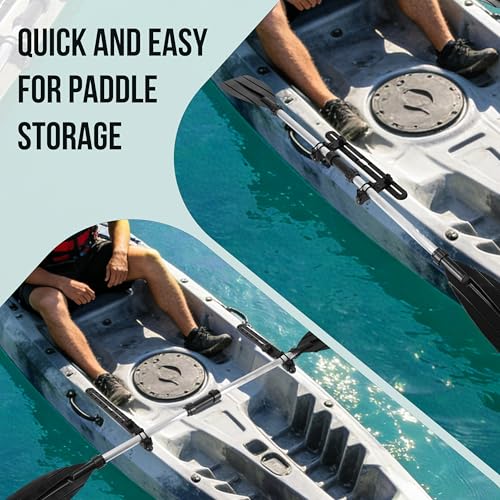 Hikeen Kayak Paddle Holder, Fishing Net Fishing Rod Holder, Track Mount Accessories for Canoe, Paddle Board