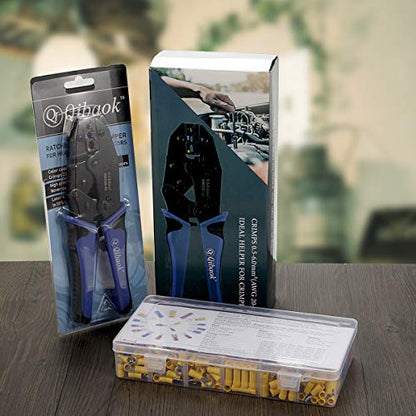 Qibaok Wire Terminals Crimping Tool Kit with 800 PCS Wire Connectors