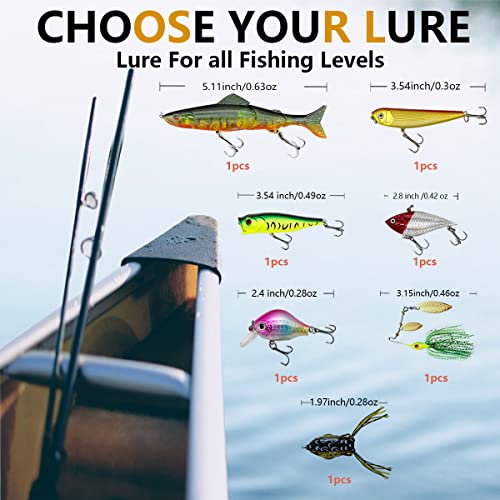 Fishing Lures Kit Set, Baits Tackle Including Crankbaits, Topwater Lures, Spinnerbaits, Worms, Jigs, Hooks, Tackle Box and More Fishing Gear Lures for Bass Trout - color: 145Pcs Fishing Lures Kit