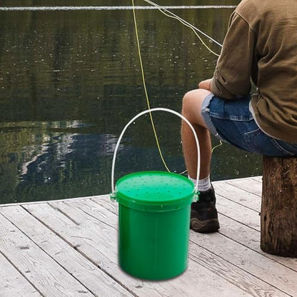 Worm Bait Holder Bucket, Fishing Bait Case,Container,Multifunctional Gear,Fishing Tool,Storage Box for Boat Freshwater,Lovers - size: Large
