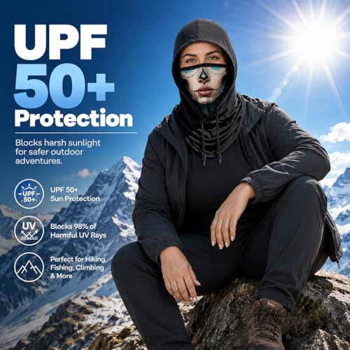 Skull Balaclava Hat for Women Men Sun UV Protection Summer Cooling Full Face Mask Cycling Hiking Fishing Outdoor Sports - color: Skull 09