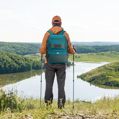 MATEIN Fishing Backpack Tackle Box, Tackle Backpack with Cooler for Men | Tackle Box Backpack, Fishing Bag with Rod Holders, Hold 4 3600 Tackle Boxes, Water Resistant, Gear Accessories, Fishing Gifts - color: Icy Blue & Grey