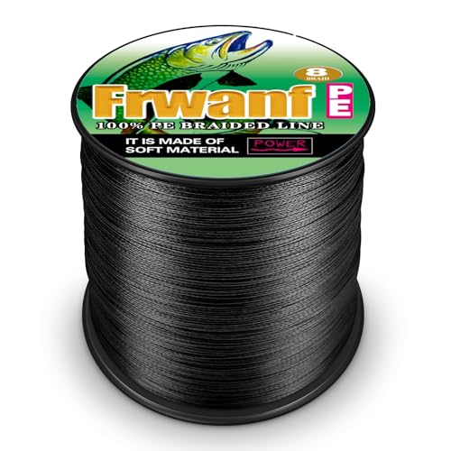 8 Strand Braided Fishing Line - Colorfast - Zero Stretch - High Strength - Abrasion Resistant Braided Line - Thousands of Choices in 9 Colors - Professional Performance in Salt or Fresh Water - color: Black (do not fade), size: 6LB-109Yards-0.10MM(do not