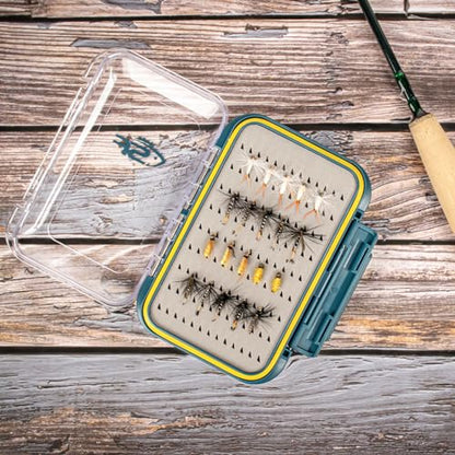 SF Large Waterproof Fly Box For Fly Fishing Double Sided Clear Lid Ice Fishing Jig Head Tackle Box Fly Flies Dry Flies Wet Flies Nymph Streamer Easy Grip Foam - style: Easy Grip Foam-Large
