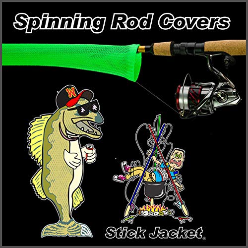 RITE-HITE Orin Briant Stick Jacket Fishing Rod Covers - Spinning Stick Jacket, Comes in a Variety of Colors; Keeps Your Rod Safe and Tangle Free - color: Neon Green