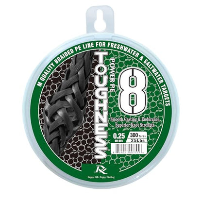 Ray Fishing Toughness 8 Strands Braided Fishing Line | Cast Further & Lasts Longer, Greater Abrasion Resistance, Strong Knot Strength, Smaller Diameter, Fresh and Salty - color: Moss Green, size: 0.25mm-25Lbs