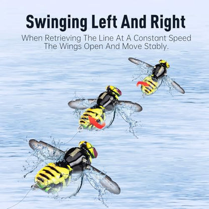 Kingdom Wasp Crawl Bait Insect Bionic Floating Fishing Lures Swimbaits Hard Artificial Baits Lure Freshwater and Saltwater Bass Carp Pike Walleye Fishing ABS Material Carbon Steel Three Book Hook - color: Set1, size: 4.2g
