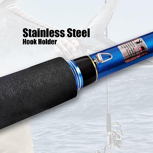 Fiblink 2-Piece Saltwater Spinning Fishing Rod Offshore Graphite Portable Fishing Rod (7 Feet) - style: 6' Heavy
