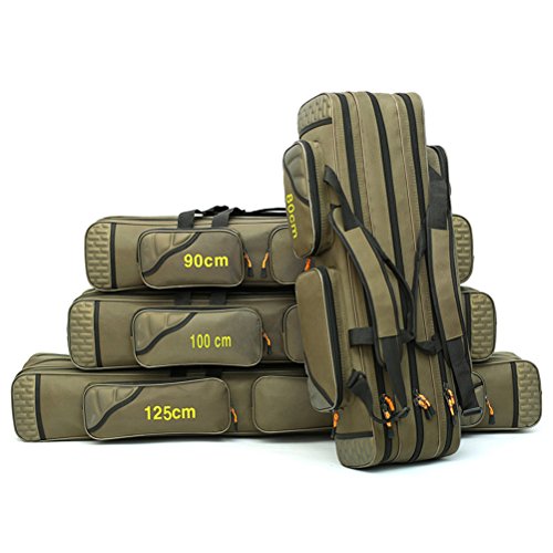 3 Layers Pro Gear Fishing Tackle Storage Bag Portable Fishing Rod Carrier Reel Bags Fish Pole Tools Soft Case with Shoulder Strap&Handles (3 layers/90cm-35.4inch) - size: 3 layers/90cm-35.4inch